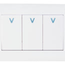 Placa Lucek con 3 apagadores sencillos blanco - La nueva eléctrica