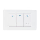 Placa Lucek con 2 apagadores sencillos y 1 escalera blanco - La nueva eléctrica