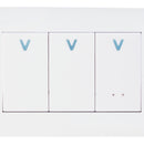 Placa Lucek con 2 apagadores sencillos y 1 escalera blanco - La nueva eléctrica