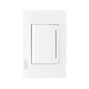 Placa Lucek crystal apagador sencillo blanco/blanco