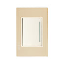 Placa Lucek crystal apagador sencillo dorado/marfil