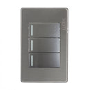 Placa Lucek metal 2 apagadores sencillo 1 apagador escalera anonizado - La nueva eléctrica