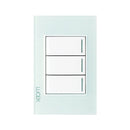 Placa Lucek crystal c/3 apagadores sencillo crystal/blanco