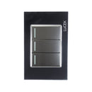 Placa Lucek 3 apagadores sencillos de 1 módulo cristal espejo - La nueva eléctrica