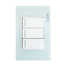 Placa Lucek crystal c/2 apagadores sencillo y escalera crystal/blanco - La nueva eléctrica