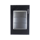 Placa Lucek 2 apagadores sencillos y 1 de escalera de 1 módulo - La nueva eléctrica