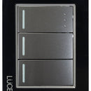 Placa Lucek crystal c/2 apagadores sencillo y escalera negro/negro - La nueva eléctrica