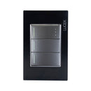 Placa Lucek colors c/2 apagadores sencillos y escalera negro - La nueva eléctrica