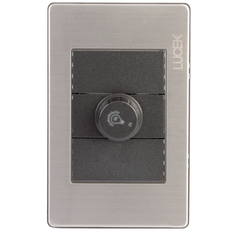 Placa Lucek metal dimmer anonizado