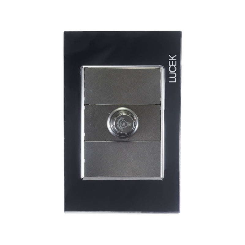 Placa Lucek dimmer cristal espejo negro