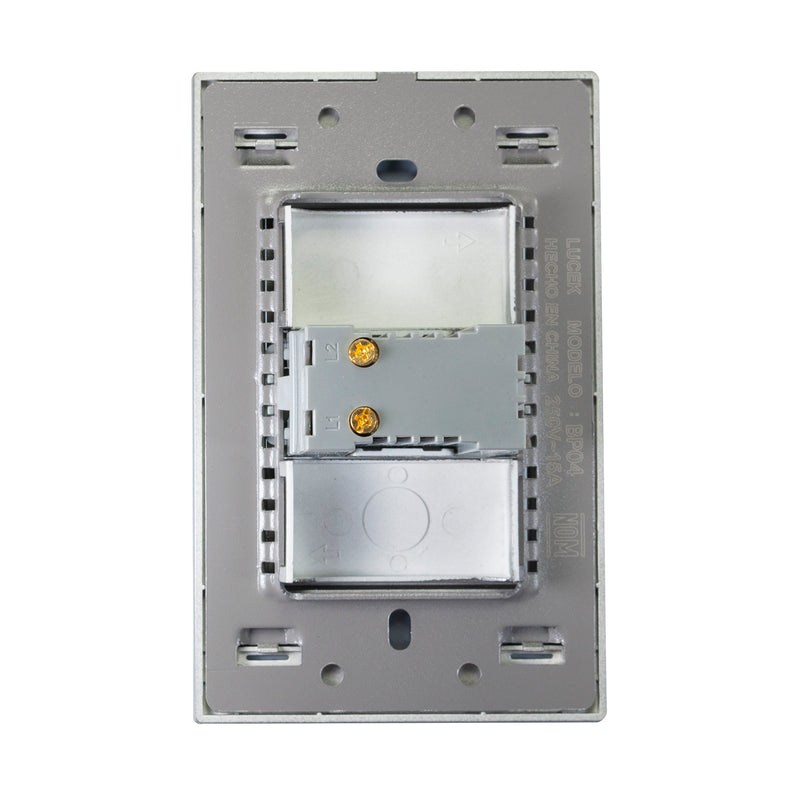 Placa Lucek dimmer cristal espejo negro