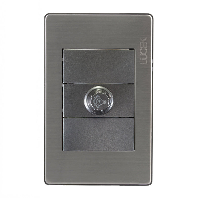 Placa Lucek metal dimmer anonizado