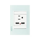 Placa Lucek crystal contacto y 2 usb crystal/blanco