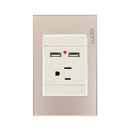 Placa Lucek crystal contacto y 2 USB dorado/marfil - La nueva eléctrica