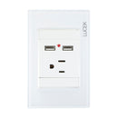 Placa Lucek colors contacto y 2 USB blanco - La nueva eléctrica