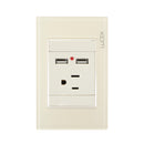 Placa Lucek colors contacto y 2 USB hueso - La nueva eléctrica