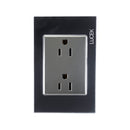 Placa lucek contacto duplex cristal espejo negro - La nueva eléctrica