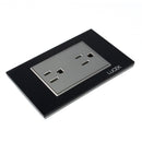 Placa lucek crystal contacto duplex negro/negro - La nueva eléctrica