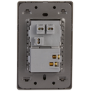 Placa Lucek metálica con apagador de escalera y contacto de - La nueva eléctrica