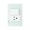 Placa Lucek crystal contacto y apagador crystal/blanco