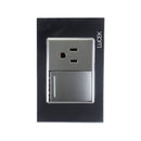 Placa Lucek 1 apagador sencillo y 1 contacto de 15 módulos - La nueva eléctrica