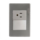 Placa Lucek metálica con apagador de escalera y contacto de - La nueva eléctrica