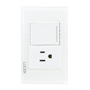 Placa Lucek crystal contacto y apagador escalera blanco/blanco - La nueva eléctrica