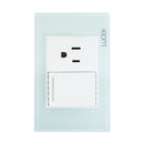 Placa Lucek crystal contacto y apagador escalera crystal/blanco - La nueva eléctrica