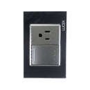 Placa Lucek 1 apagador escalera y 1 contacto de 15 módulos - La nueva eléctrica