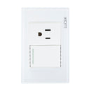 Placa Lucek colors apagador escalera y 1 contacto blanco - La nueva eléctrica