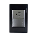 Placa Lucek colors apagador escalera y 1 contacto negro - La nueva eléctrica