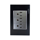 Placa Lucek Colors c/3 contactos negro - La nueva eléctrica