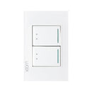 Placa Lucek crystal c/2 apagadores escalera blanco/blanco