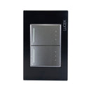 Placa Lucek Colors c/2 apagadores escalera negro - La nueva eléctrica