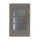 Placa Lucek Metálica con 3 apagadores de escalera 1 v anodizado - La nueva eléctrica