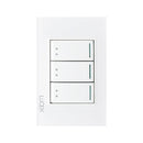 Placa Lucek crystal c/3 apagadores escalera blanco/blanco