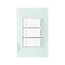 Placa Lucek crystal c/3 apagadores escalera crystal/blanco