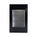 Placa Lucek Colors c/3 apagadores escalera negro - La nueva eléctrica