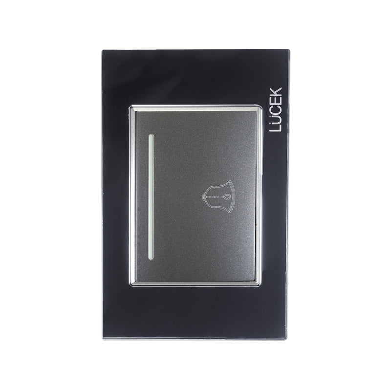 Placa Lucek Botón timbre de 3 Módulos cristal espejo negro