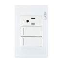 Placa Lucek Colors c/2 apagadores escalera y 1 contacto blanco - La nueva eléctrica