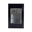 Placa Lucek Colors c/2 apagadores escalera y 1 contacto negro - La nueva eléctrica