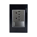 Placa Lucek Colors apagadores escalera y 2 contactos negro - La nueva eléctrica