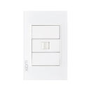 Placa Lucek crystal toma telefonica blanco/blanco