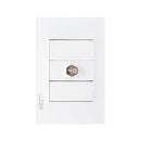 Placa Lucek crystal toma coaxial blanco/blanco