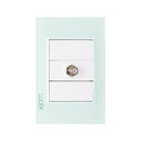 Placa Lucek crystal toma coaxial crystal/blanco