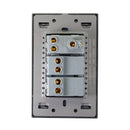 Placa Lucek 2 apagadores sencillos y 1 contacto de 1 módulo - La nueva eléctrica