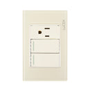 Placa Lucek Colors c/2 apagadores sencillos y 1 contacto hueso - La nueva eléctrica