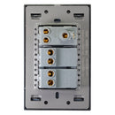 Placa Lucek Metálica 2 apagadores 1 contacto plata - La nueva eléctrica