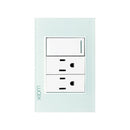 Placa Lucek crystal c/2 contactos y 1 apagador crystal/blanc