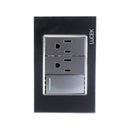 Placa Lucek 1 apagador sencillo y 2 contactos de 1 módulo cristal espejo - La nueva eléctrica